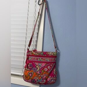 Vera Bradley Hot Pink/Fuchsia Crossbody Paisley Bag/Purse